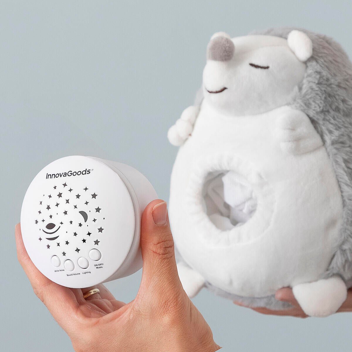 Erizo de Peluche con Ruido Blanco y Proyector Quitamiedos Spikey - innovagizmo.com