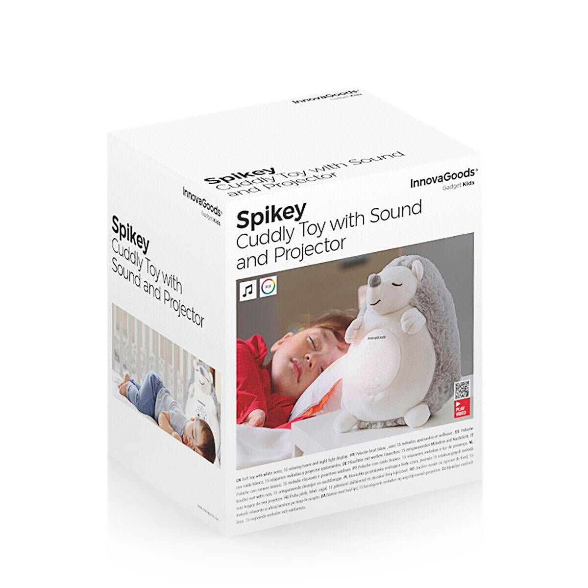 Erizo de Peluche con Ruido Blanco y Proyector Quitamiedos Spikey - innovagizmo.com