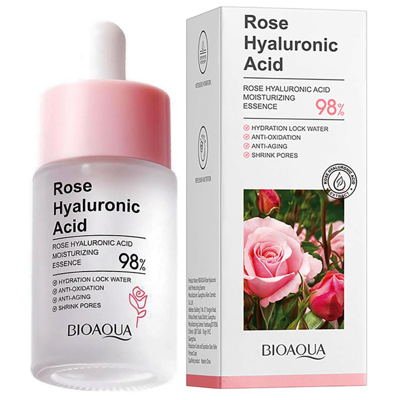 Esencia Facial de Rosa y Ácido Hialurónico – Hidratación Profunda, Luminosidad Natural y Nutrición en 30 ml - innovagizmo.com