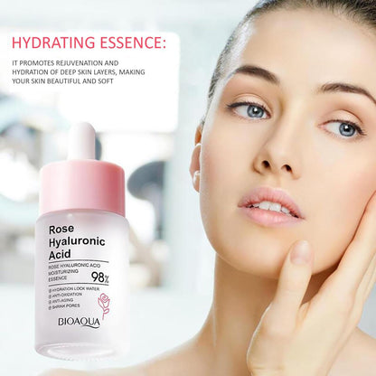 Esencia Facial de Rosa y Ácido Hialurónico – Hidratación Profunda, Luminosidad Natural y Nutrición en 30 ml - innovagizmo.com
