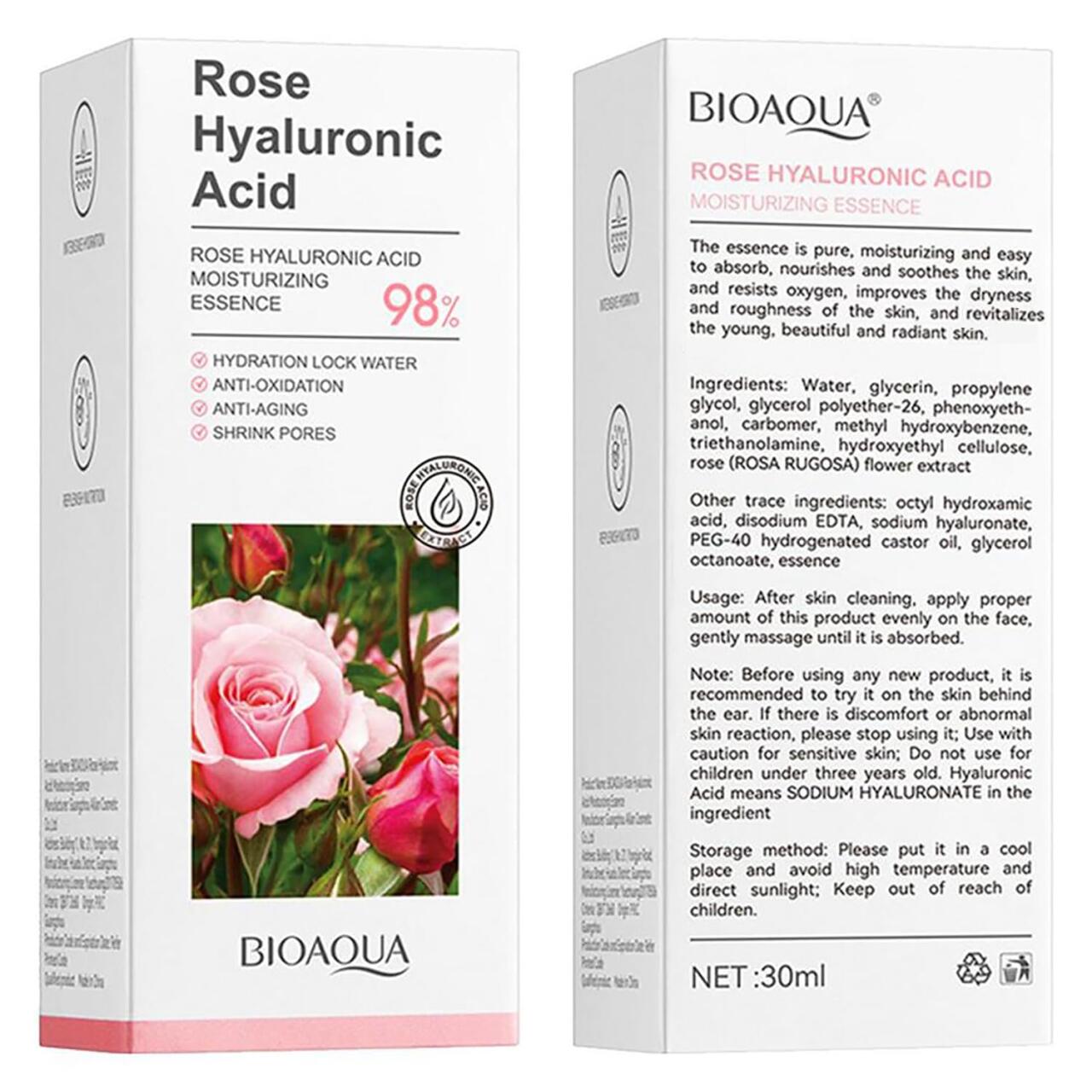 Esencia Facial de Rosa y Ácido Hialurónico – Hidratación Profunda, Luminosidad Natural y Nutrición en 30 ml - innovagizmo.com