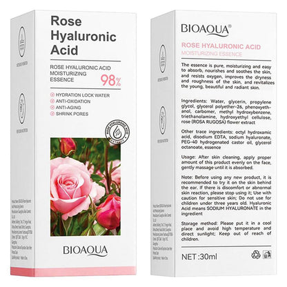 Esencia Facial de Rosa y Ácido Hialurónico – Hidratación Profunda, Luminosidad Natural y Nutrición en 30 ml - innovagizmo.com