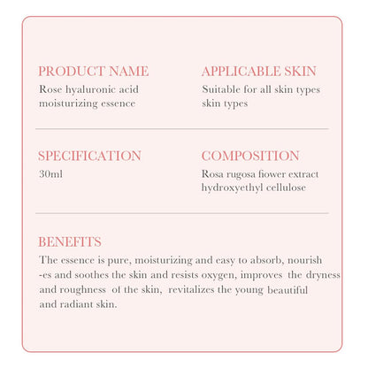 Esencia Facial de Rosa y Ácido Hialurónico – Hidratación Profunda, Luminosidad Natural y Nutrición en 30 ml - innovagizmo.com