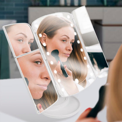 Espejo de Maquillaje Desplegable con Luz Led - innovagizmo.com