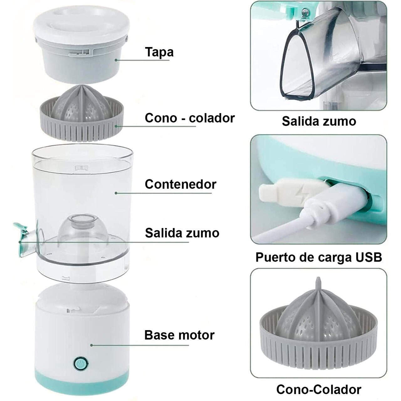 Exprimidor Automático Portátil Recargable – Jugo Fresco sin Esfuerzo - innovagizmo.com