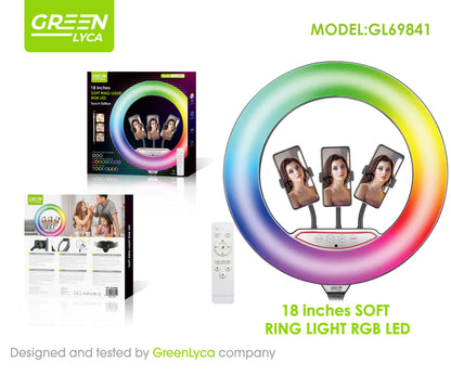 Anillo de Luz LED RGB de 45 cm con Soporte Extensible | Vídeos y Fotos Impecables