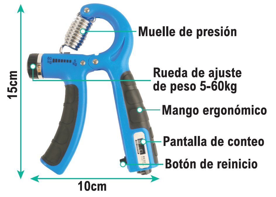 Fortalecedor de Agarre Ajustable 5–60 kg con Contador Digital - innovagizmo.com