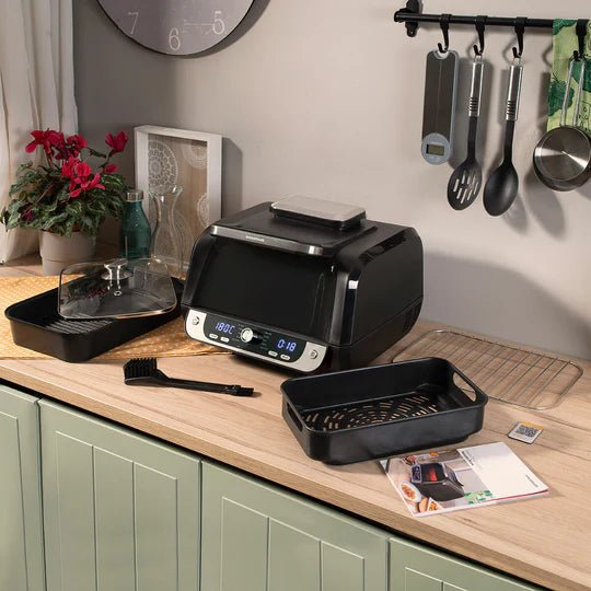 Freidora de Aire con Grill, Accesorios y Recetario Fryinn 12 - in - 1 6000 Negro Acero 3400 W 6 L - innovagizmo.com