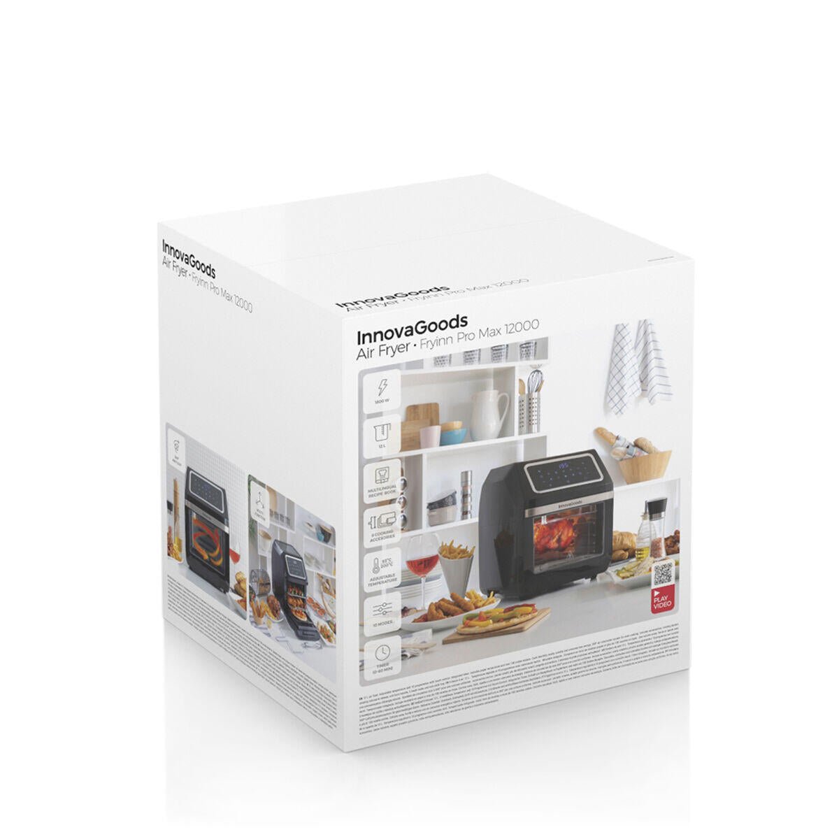 Freidora de Aire Fryinn Pro Max 12000 Negro 1800 W 12 L Acero Inoxidable - innovagizmo.com
