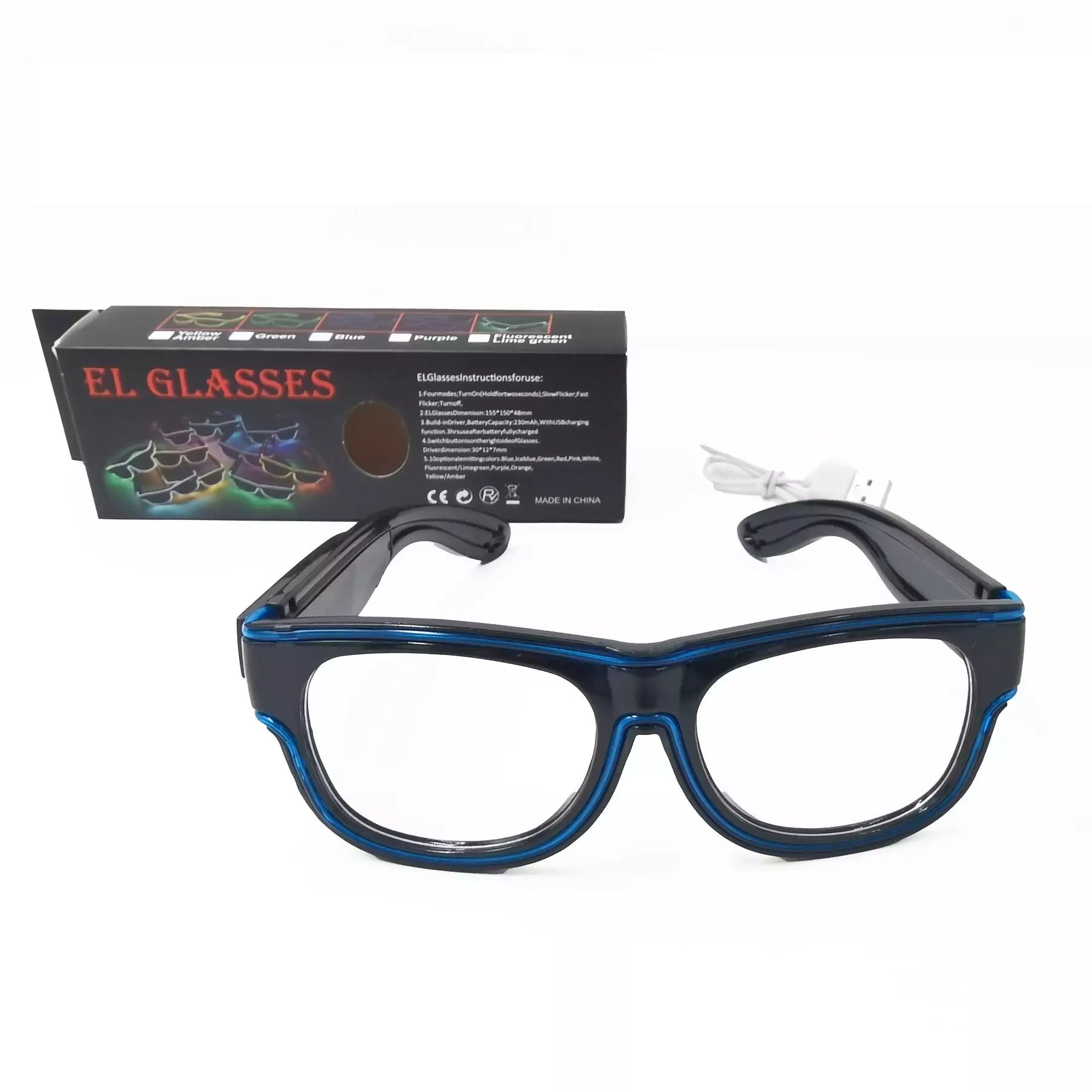 Gafas LED Neón Lima | 3 h de Autonomía y 4 Modos de Luz - innovagizmo.com