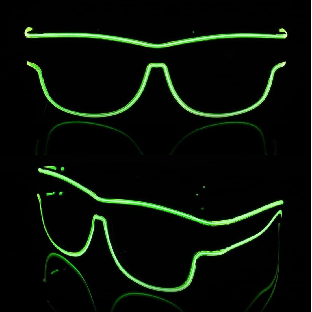 Gafas LED Neón Lima | 3 h de Autonomía y 4 Modos de Luz - innovagizmo.com