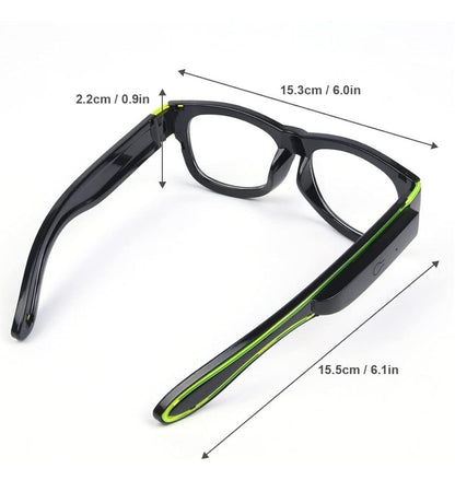 Gafas LED Neón Lima | 3 h de Autonomía y 4 Modos de Luz - innovagizmo.com