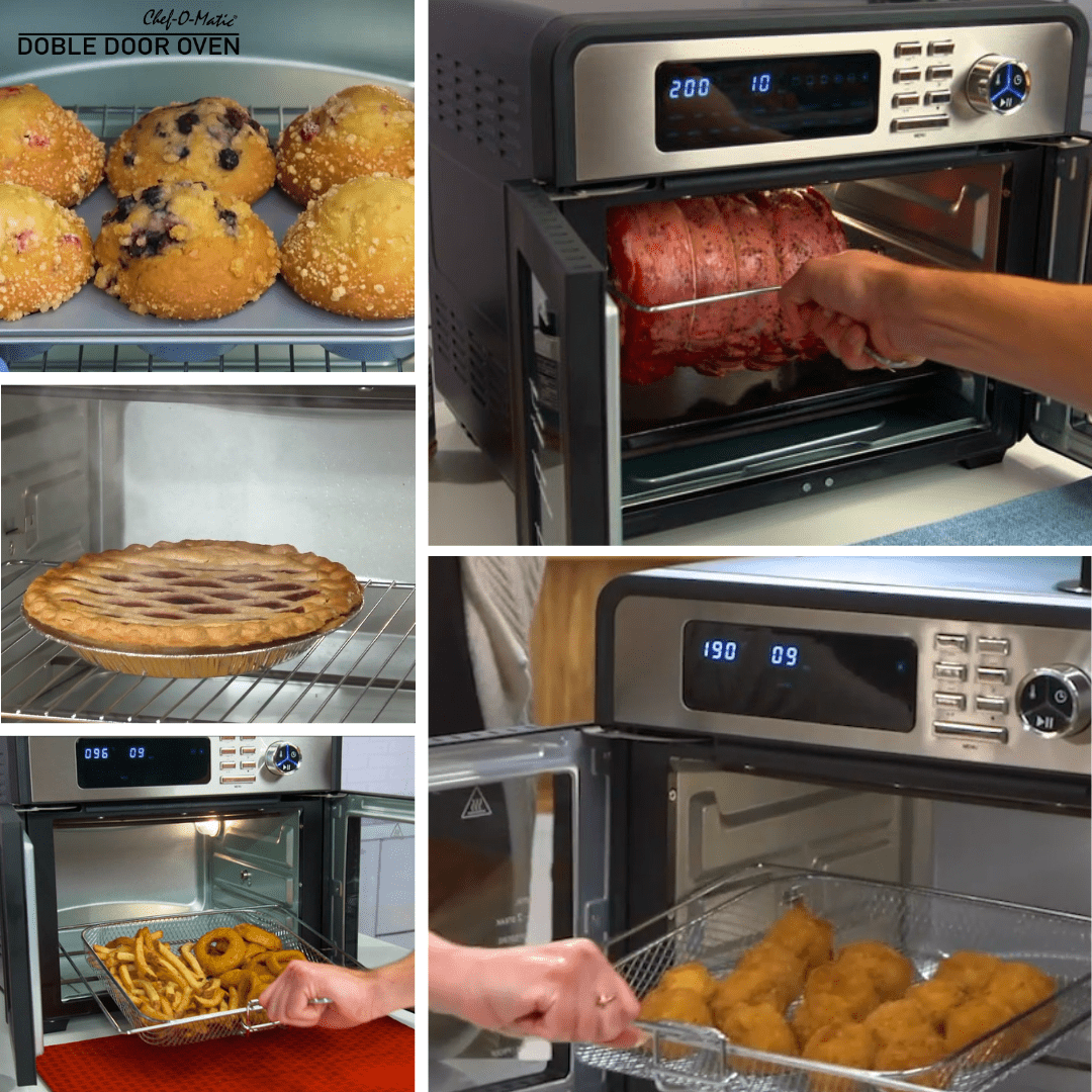 Horno Chef O’Matic 12 en 1 de 28L con Cocción por Aire 360° y Doble Puerta - innovagizmo.com