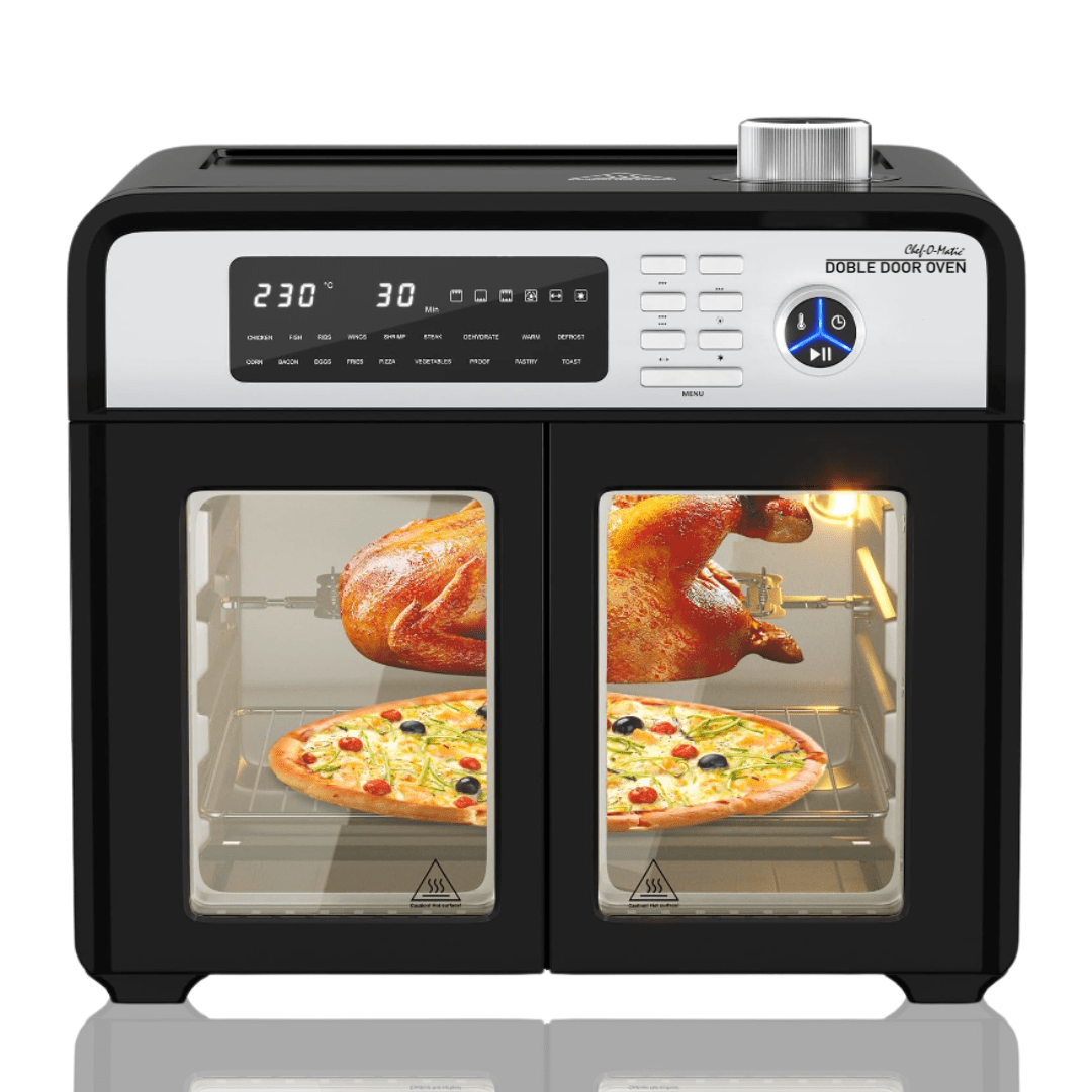 Horno Chef O’Matic 12 en 1 de 28L con Cocción por Aire 360° y Doble Puerta - innovagizmo.com