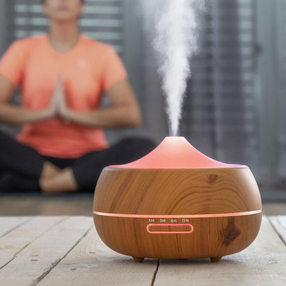 Humidificador Difusor de Aromas con LED Multicolor Wooden - Effect InnovaGoods - innovagizmo.com