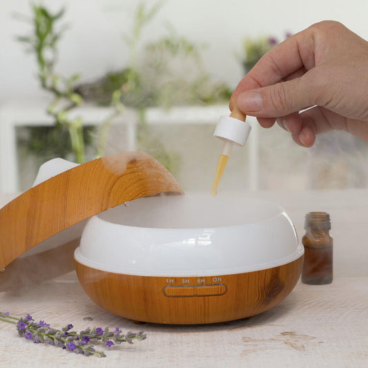 Humidificador Difusor de Aromas con LED Multicolor Wooden - Effect InnovaGoods - innovagizmo.com