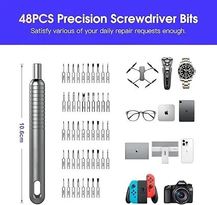 Juego de Destornilladores Magnéticos de Precisión 51 en 1 con Estuche de Aluminio
