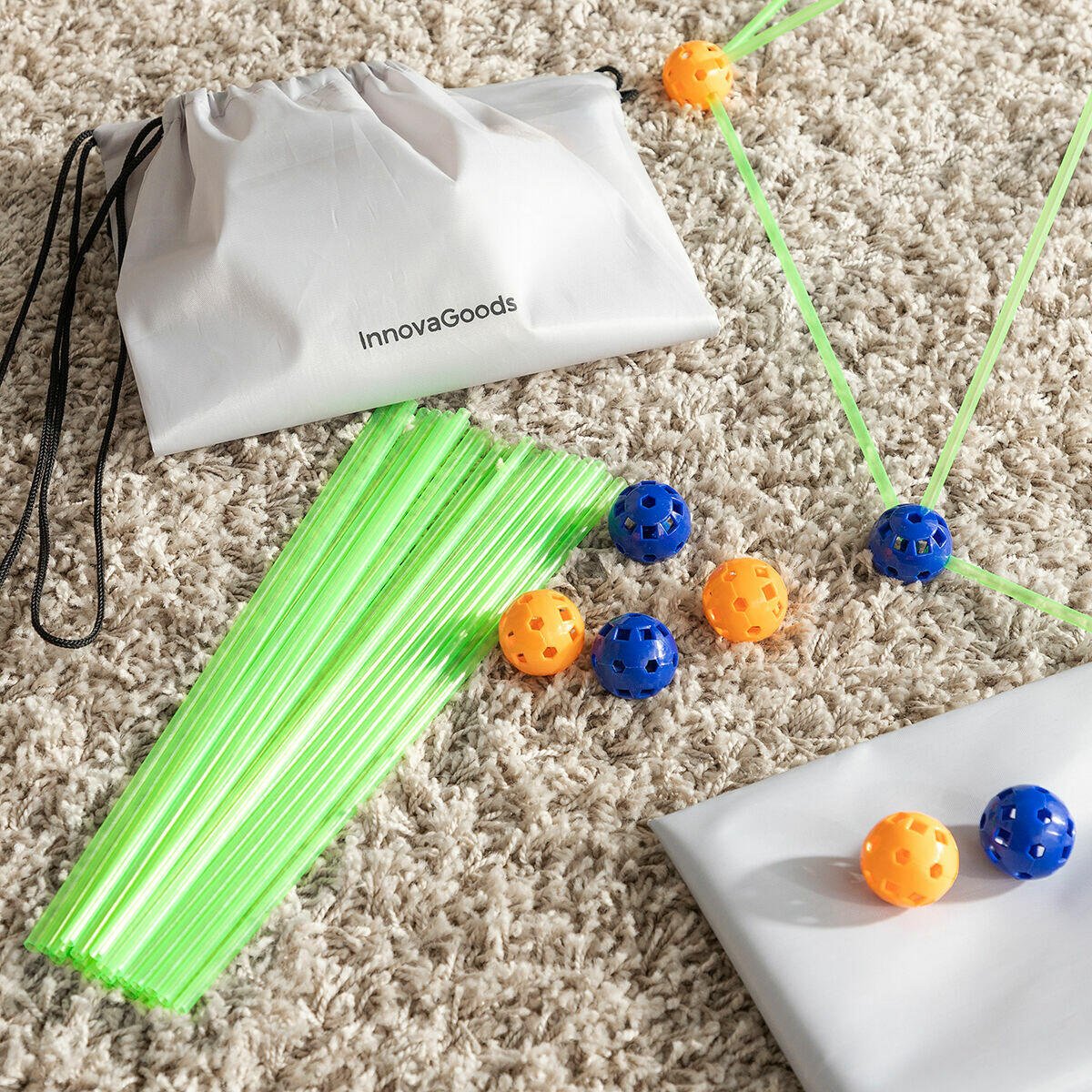 Kit de Construcción de Fuertes para Niños Builkitt InnovaGoods con 155 Piezas y Varillas Fluorescentes - innovagizmo.com