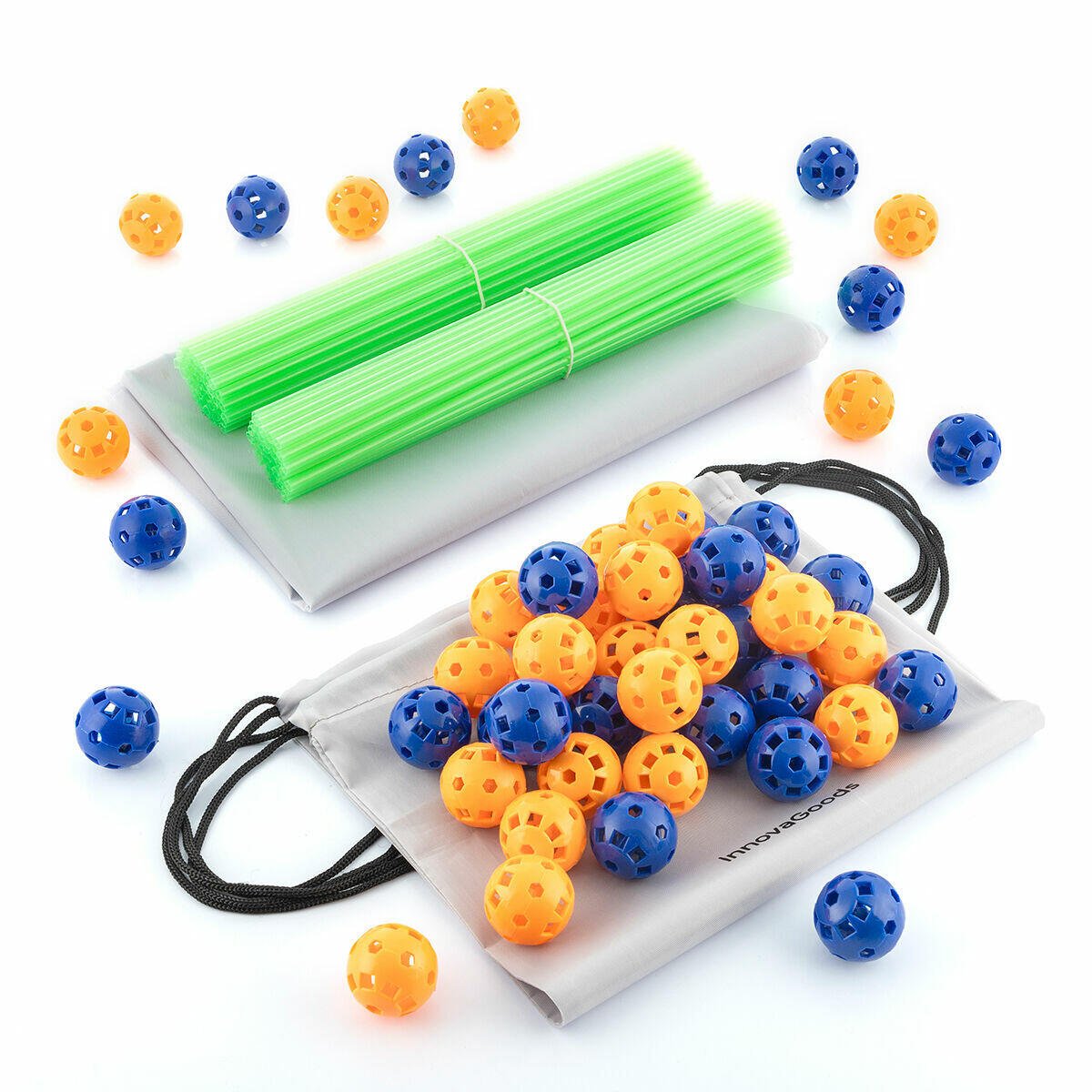 Kit de Construcción de Fuertes para Niños Builkitt InnovaGoods con 155 Piezas y Varillas Fluorescentes - innovagizmo.com