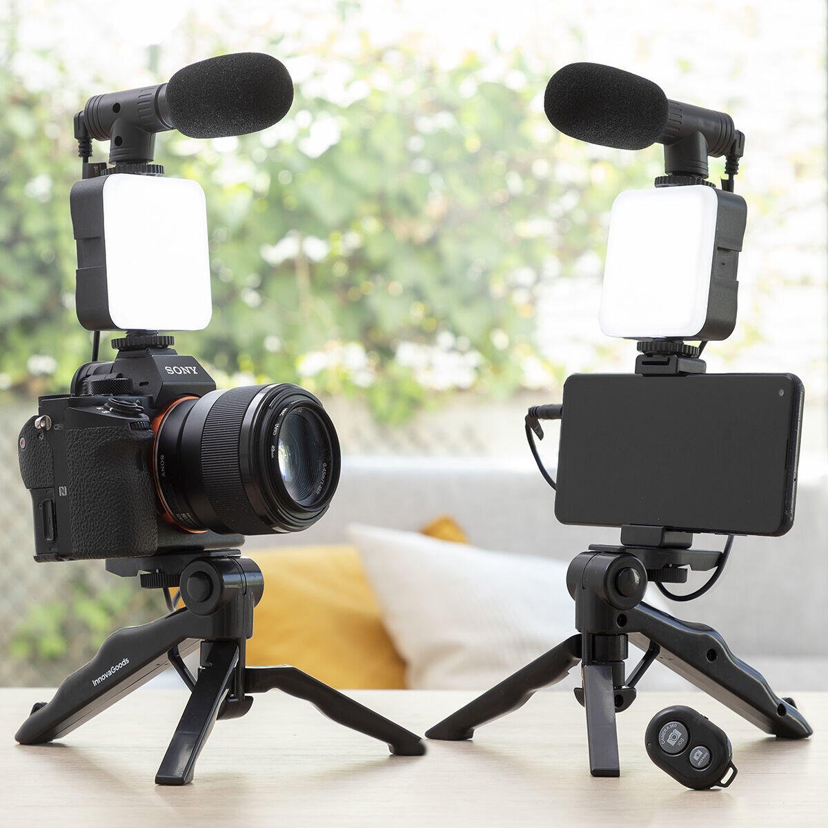 🎥 Kit Vlogging Profesional con Luz y Micrófono | Plodni - innovagizmo.com