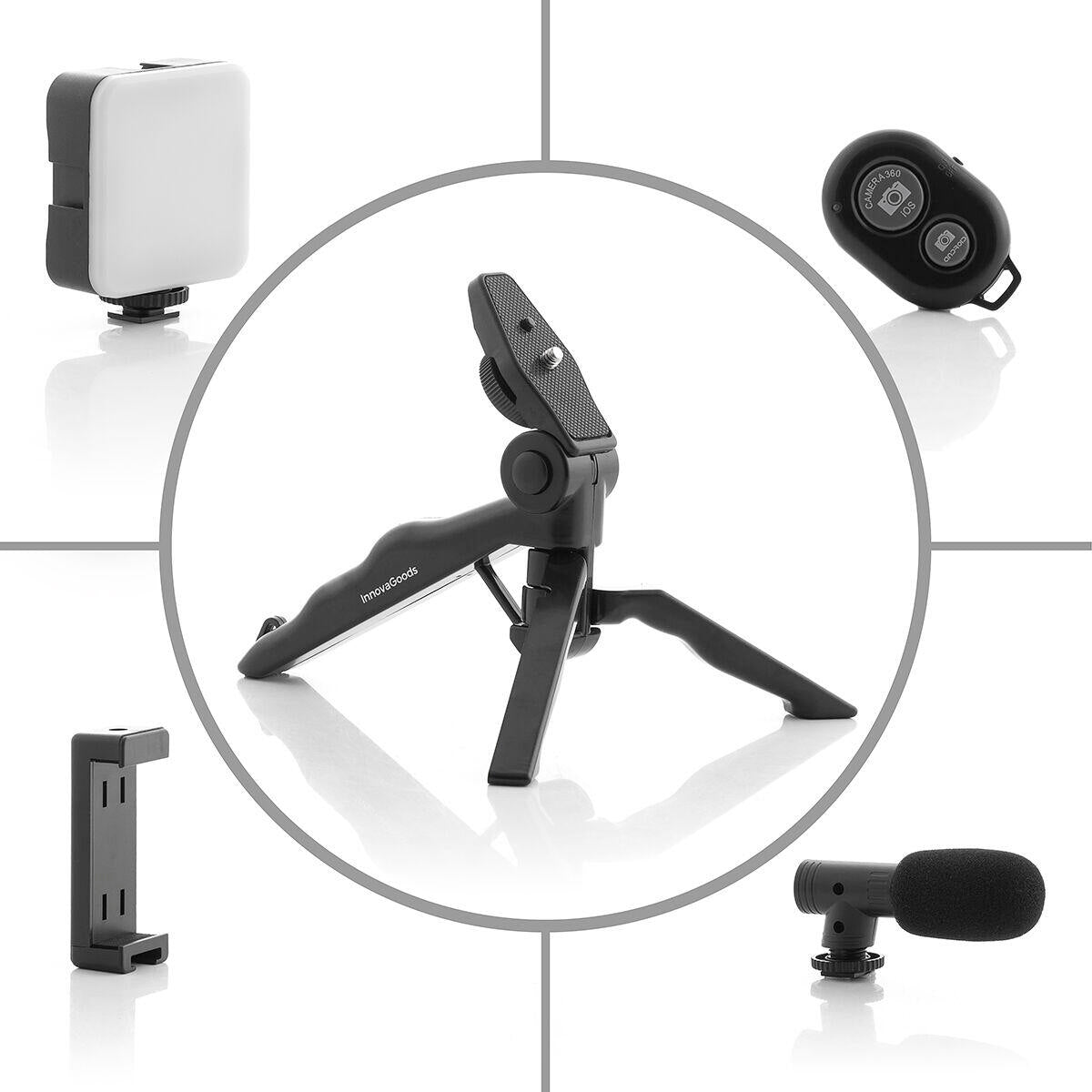 🎥 Kit Vlogging Profesional con Luz y Micrófono | Plodni - innovagizmo.com