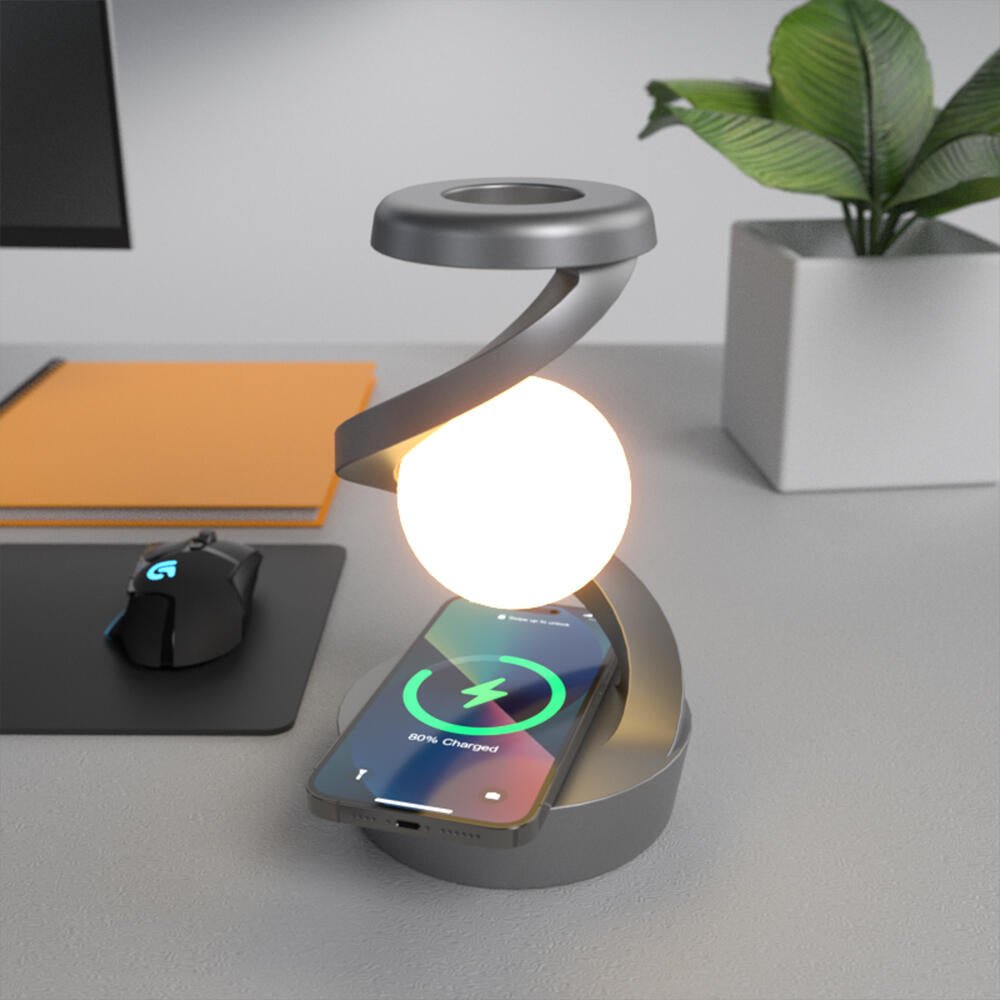 Lámpara Luna Levitante 3D LED con Carga Inalámbrica - innovagizmo.com