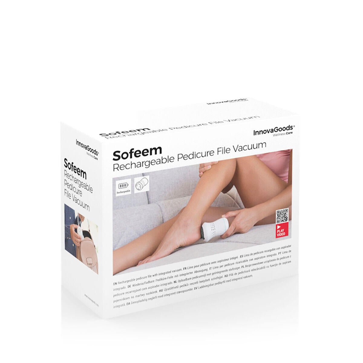 Lima de Pedicura Recargable con Aspirador Integrado Sofeem InnovaGoods - innovagizmo.com