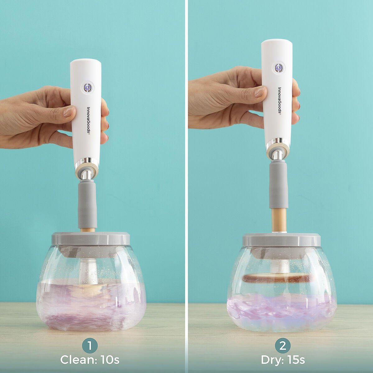 Limpiador y Secador Automático de Brochas de Maquillaje 2 - en - 1 | Maklin InnovaGoods - innovagizmo.com