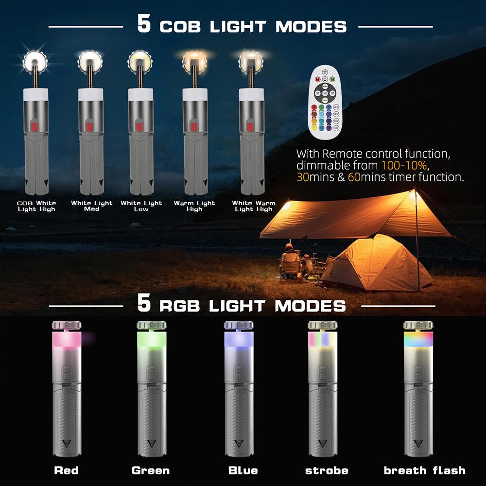 LINTERNA CAMPING TELESCOPICA Y RECARGABLE - innovagizmo.com