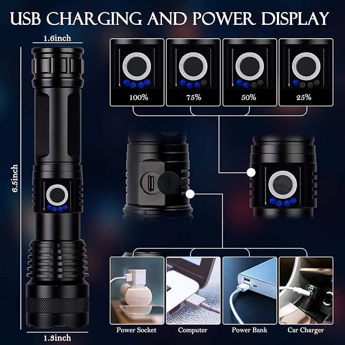 Linterna LED Recargable de Alta Potencia - innovagizmo.com