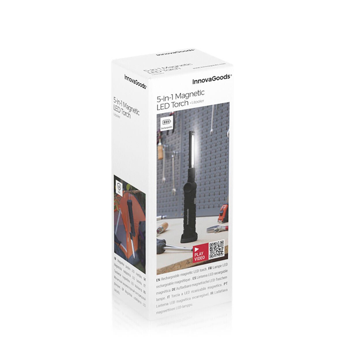 Linterna LED Recargable Magnética 5 en 1 Litooler InnovaGoods - innovagizmo.com
