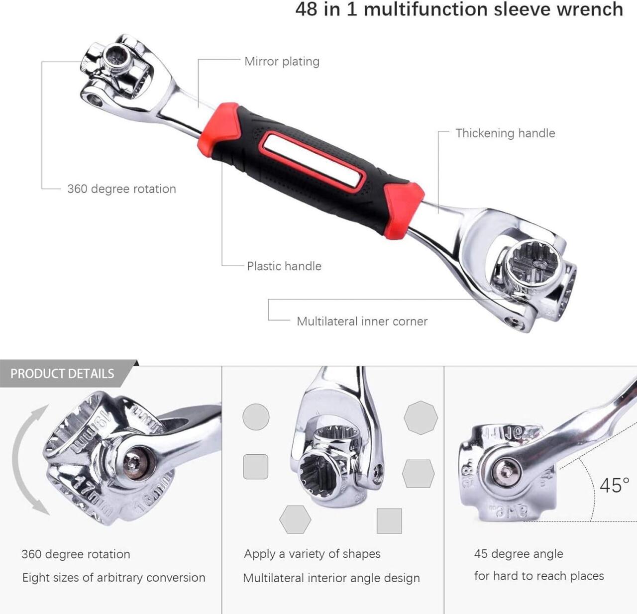 Llave de Tubo Universal 48 en 1 – Herramienta Multifuncional Ajustable 360° - innovagizmo.com