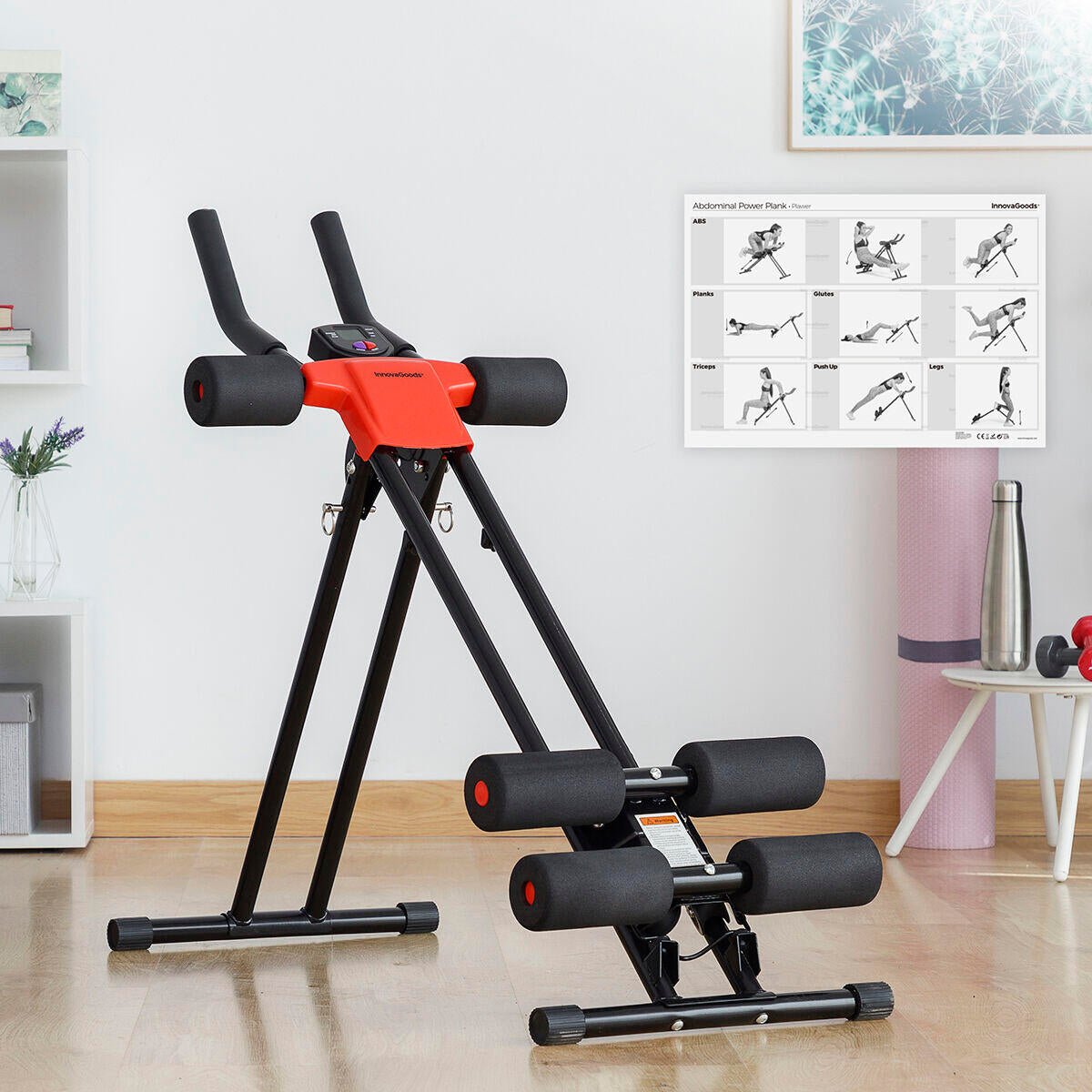 Máquina de Abdominales Plegable Plawer | Gimnasio Completo en Casa con Guía y LCD - innovagizmo.com