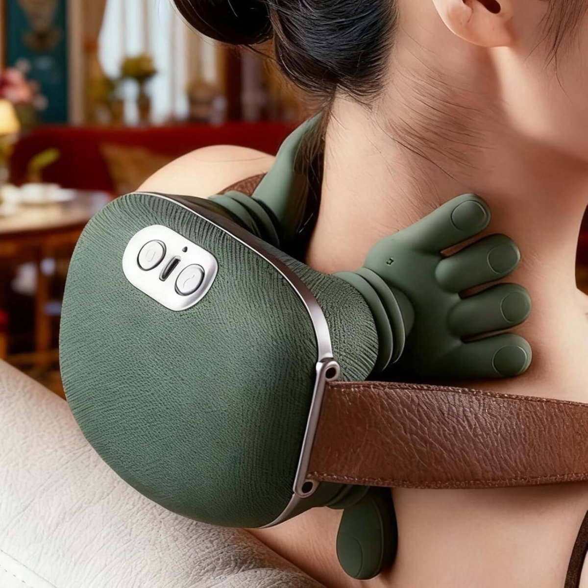 Masajeador de Cuello con Calor y Efecto Manos Reales