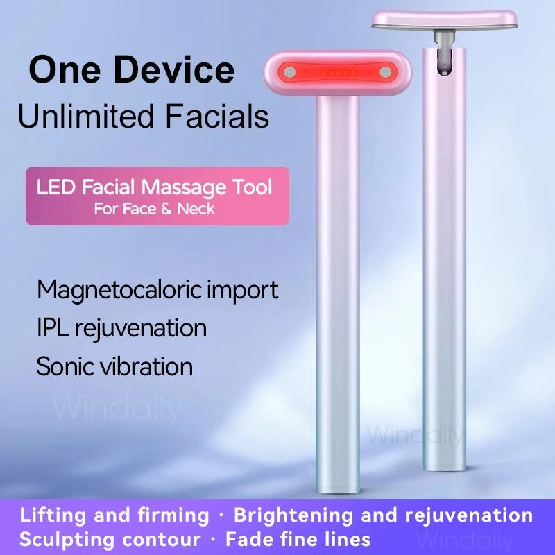 Masajeador varita Facial 4 en 1 LED terapia de luz roja - innovagizmo.com