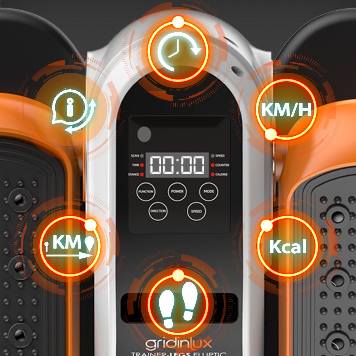 Mini Eliptica eléctrica Trainer Legs ELLIPTIC Ejercitador de piernas Bidireccional 4 Funciones 5 velocidades Mando Gridinlux - innovagizmo.com