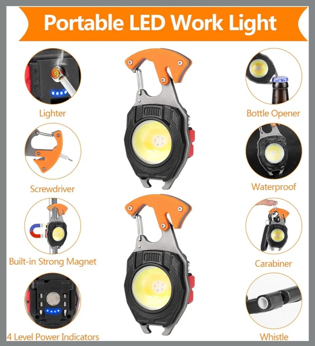 Mini Herramienta Multifunción con LED COB, Silbato de Emergencia y Corta Cinturones - innovagizmo.com