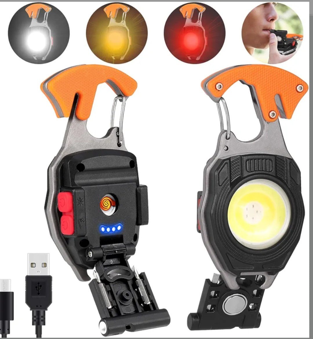 Mini Herramienta Multifunción con LED COB, Silbato de Emergencia y Corta Cinturones - innovagizmo.com