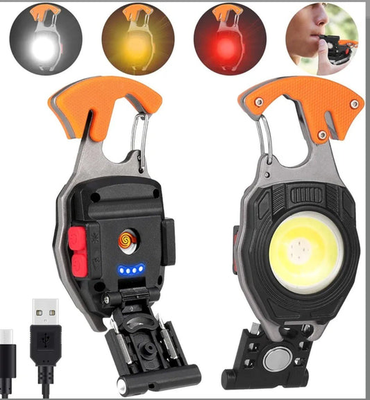 Mini Herramienta Multifunción con LED COB, Silbato de Emergencia y Corta Cinturones - innovagizmo.com