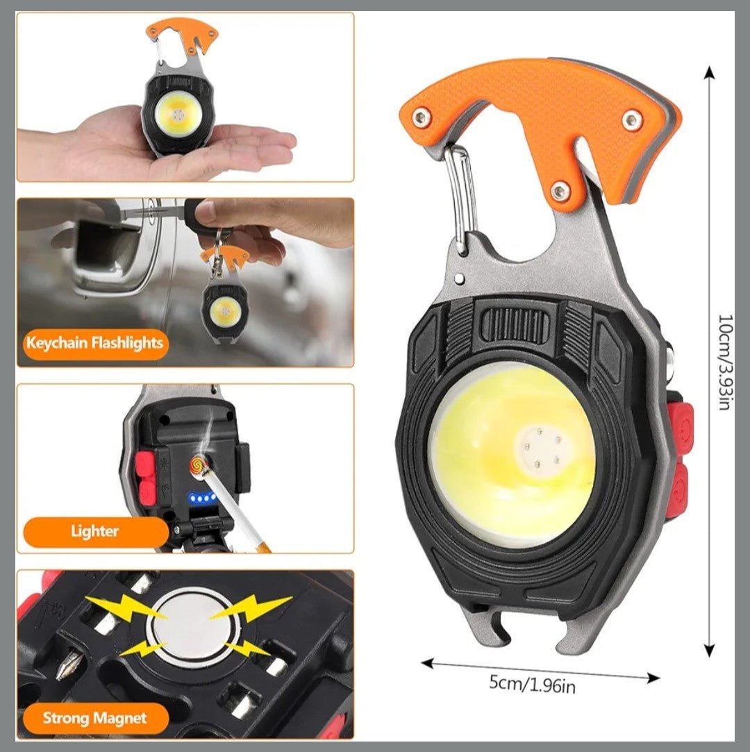 Mini Herramienta Multifunción con LED COB, Silbato de Emergencia y Corta Cinturones - innovagizmo.com
