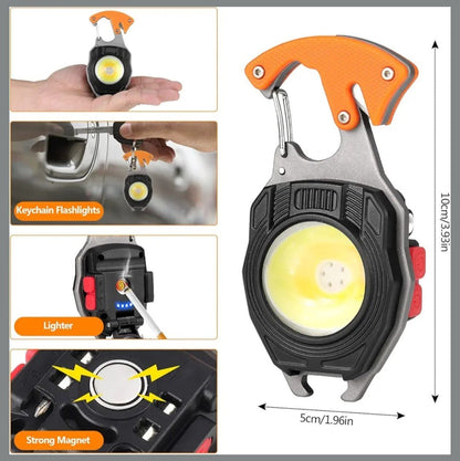 Mini Herramienta Multifunción con LED COB, Silbato de Emergencia y Corta Cinturones - innovagizmo.com