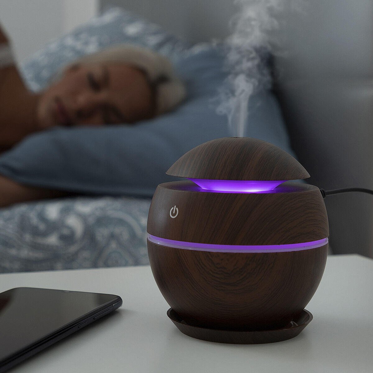 Mini Humidificador Difusor de Aromas Dark Walnut InnovaGoods - innovagizmo.com