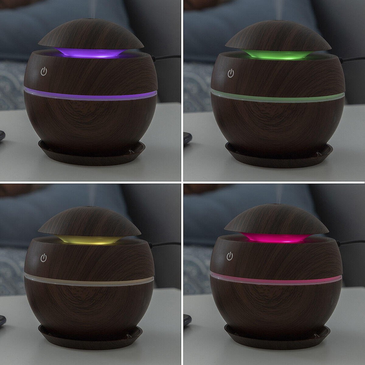 Mini Humidificador Difusor de Aromas Dark Walnut InnovaGoods - innovagizmo.com