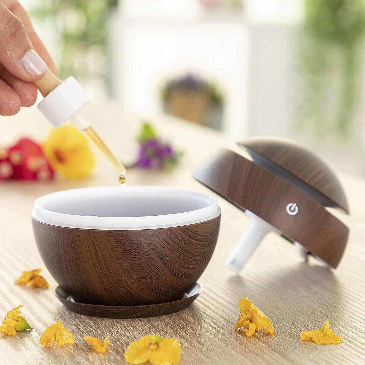 Mini Humidificador Difusor de Aromas Dark Walnut InnovaGoods - innovagizmo.com