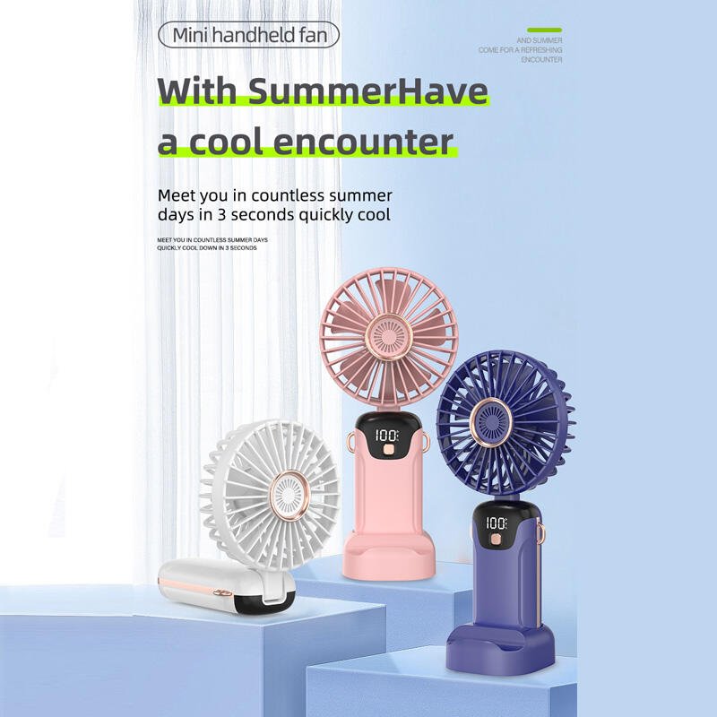 Mini Ventilador de Mano con Pantalla Digital LED 5 Velocidades | Portátil y Potente - innovagizmo.com