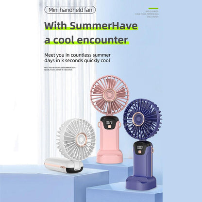 Mini Ventilador de Mano con Pantalla Digital LED 5 Velocidades | Portátil y Potente - innovagizmo.com