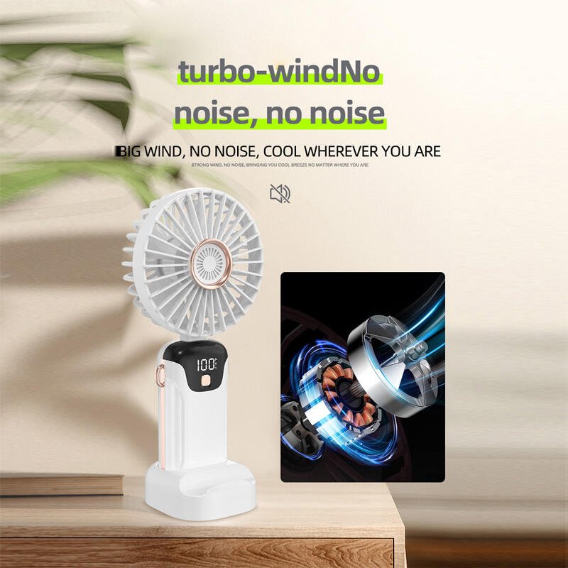 Mini Ventilador de Mano con Pantalla Digital LED 5 Velocidades | Portátil y Potente - innovagizmo.com