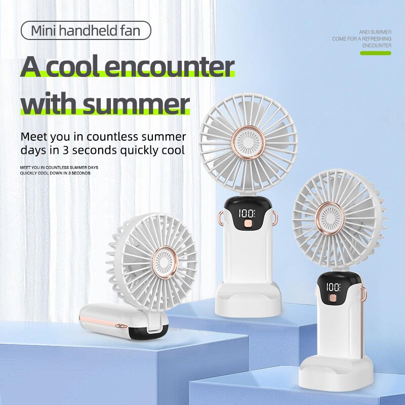 Mini Ventilador de Mano con Pantalla Digital LED 5 Velocidades | Portátil y Potente - innovagizmo.com