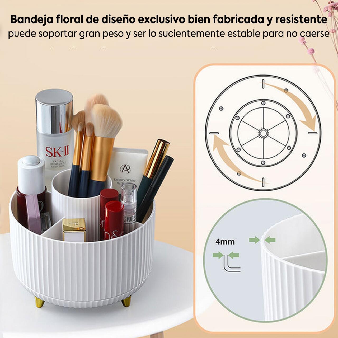 Organizador de maquillaje giratorio con 5 ranuras JOYBOS - innovagizmo.com