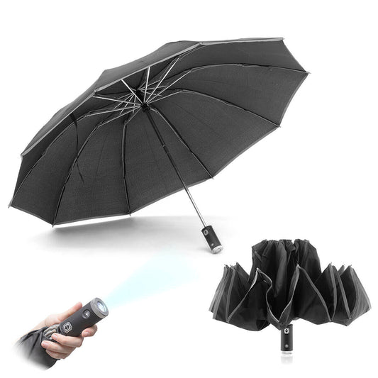 Paraguas de Cierre Inverso Plegable con LED Folbrella InnovaGoods - innovagizmo.com